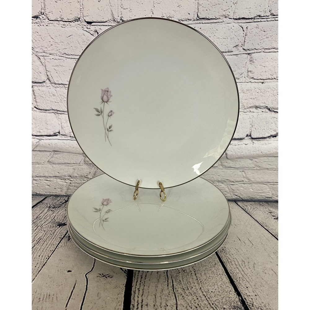 Noritake Pasadena Salad Plates Set‎ of 4 VTG 6311 Pink Rosebud 8 1/4" Japan